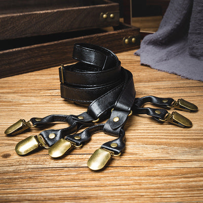 Traff Dark Classic 6 Clips PU Tirantes para Pantalones