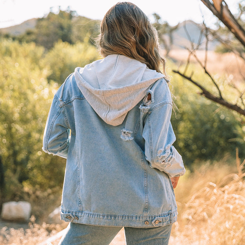 CHALECO Traff LORA DENIM CON CAPUCHA