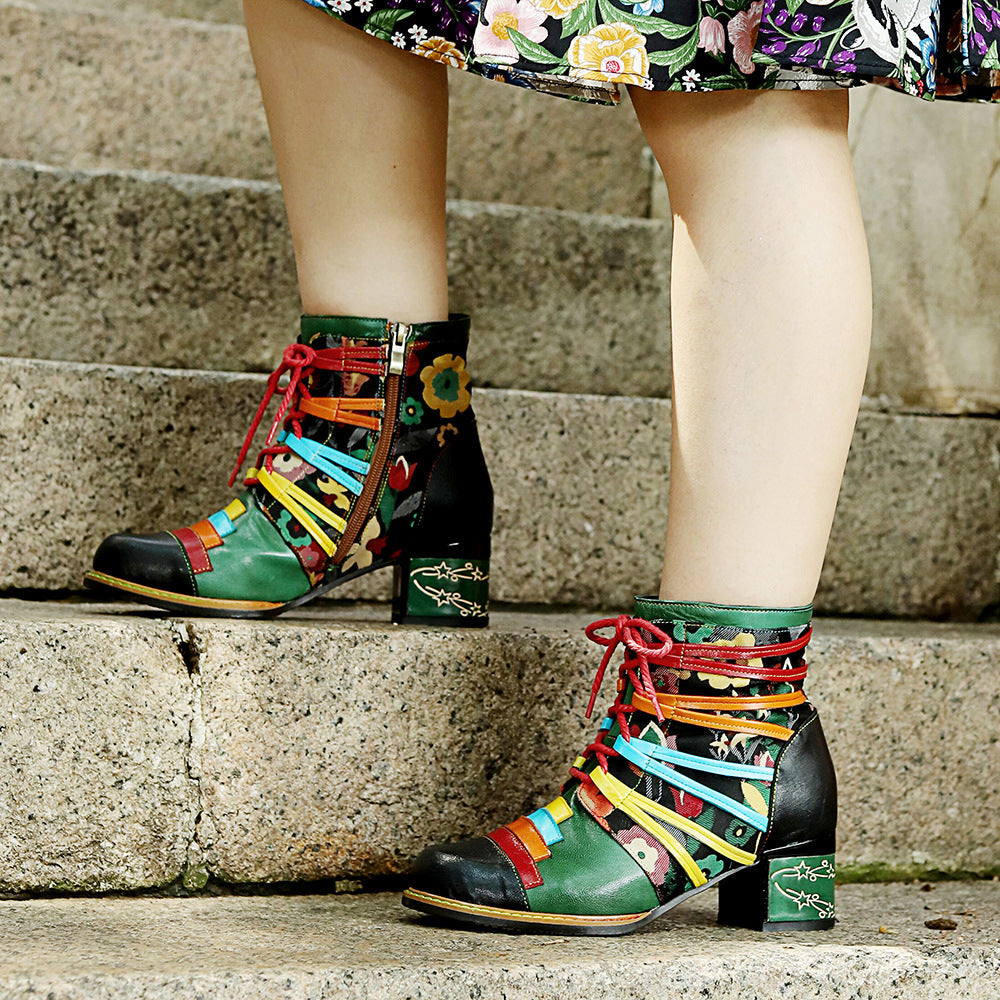 Traff Yiwu Botas de Mujer de Cuero Verdadero