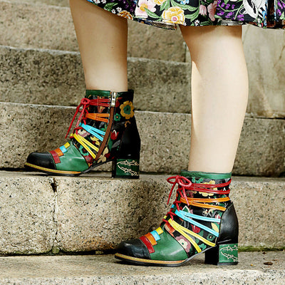 Traff Yiwu Botas de Mujer de Cuero Verdadero
