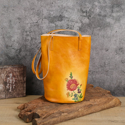 Bolso de Mano de Cuero Estilo Cubo Traff