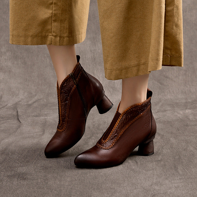 Traff Shangai Estilo Retro Zapatos de Cuero para Mujer