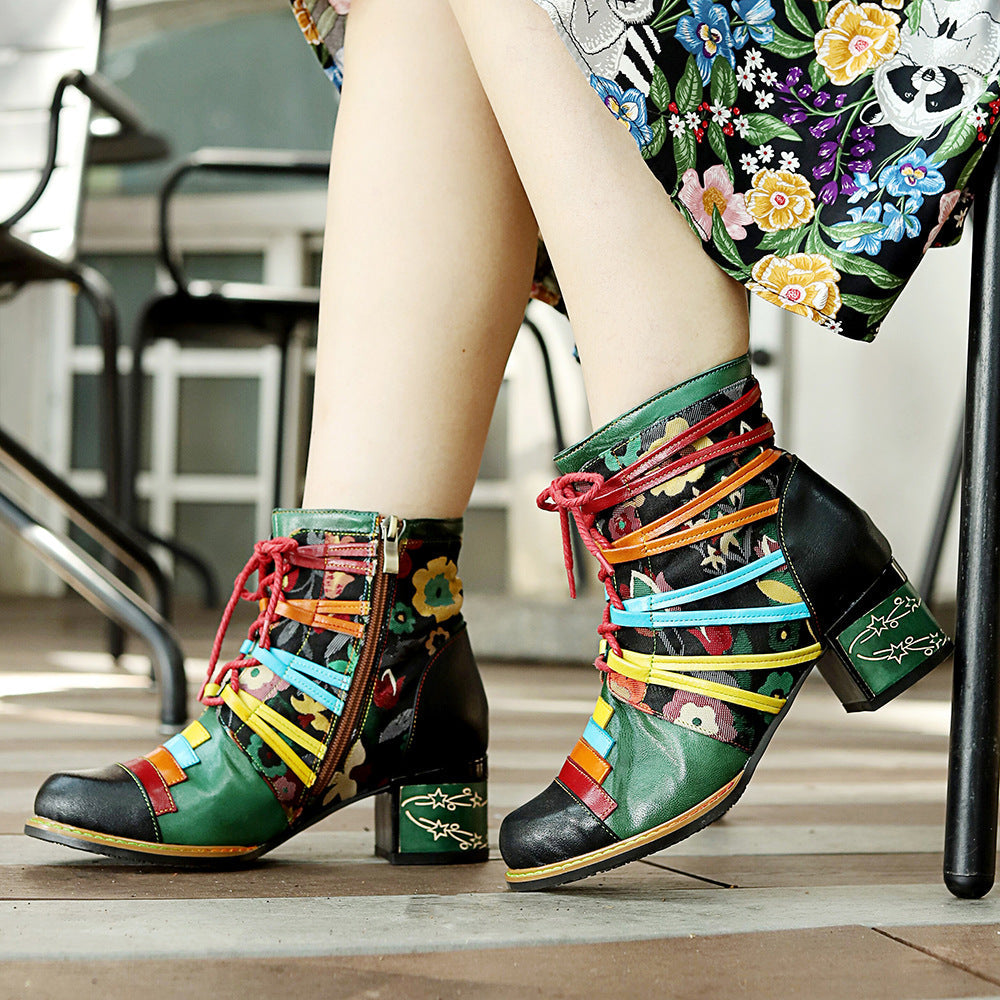 Traff Yiwu Botas de Mujer de Cuero Verdadero