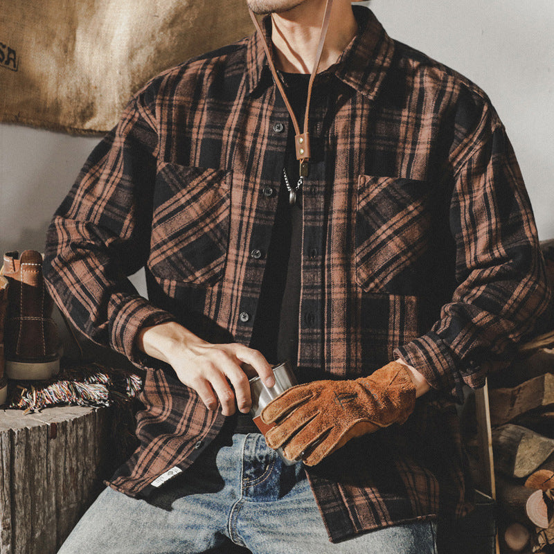 Camisa de Franela Retro Cuadros Traff