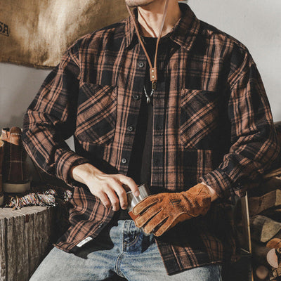 Camisa de Franela Retro Cuadros Traff