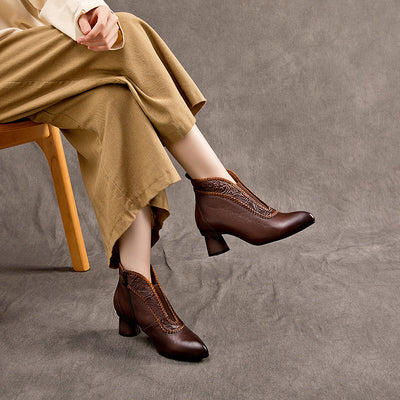 Traff Shangai Estilo Retro Zapatos de Cuero para Mujer