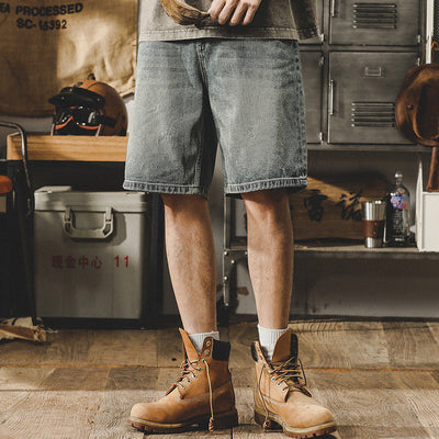 Traff Pantalones Cortos de Mezclilla Retro