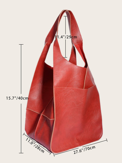 Bolso Tote Portátil de Cuero Suave y Grande