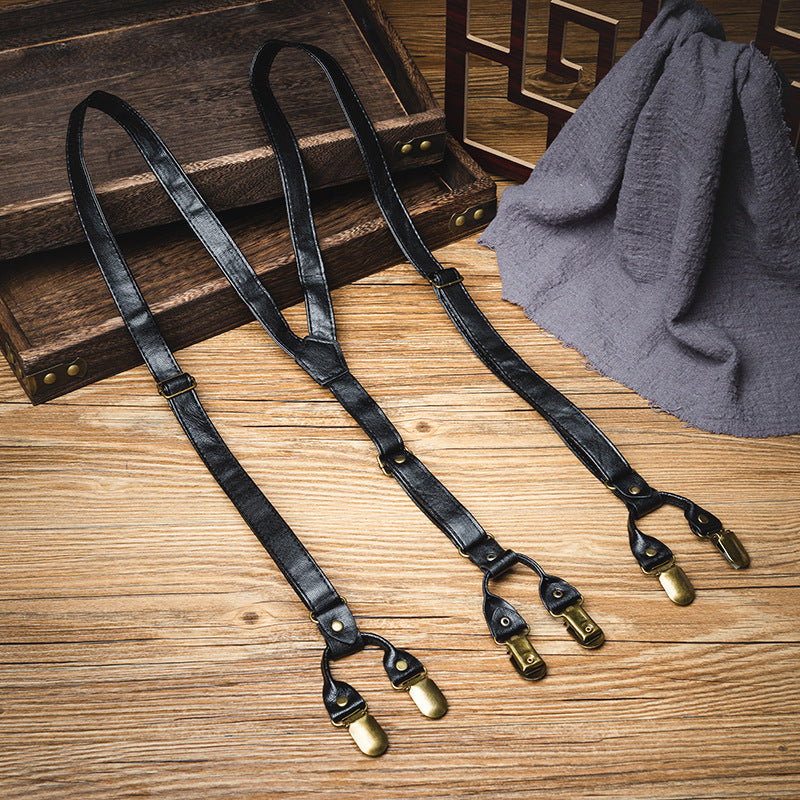 Traff Dark Classic 6 Clips PU Tirantes para Pantalones