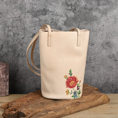 Bolso de Mano de Cuero Estilo Cubo Traff