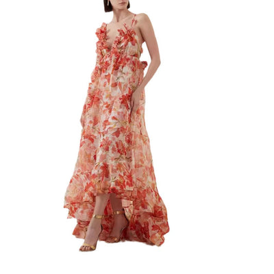 Traff Silvia Vestido de Verano Sin Mangas con Escote en V Profundo