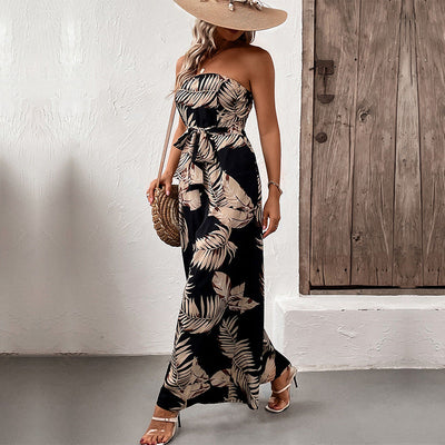 Traff Leila Mono de Verano con Estampado de Hojas