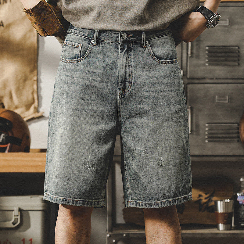 Traff Pantalones Cortos de Mezclilla Retro