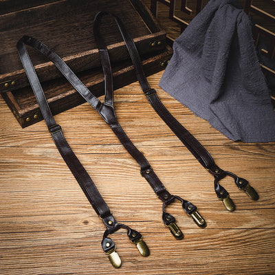 Traff Dark Classic 6 Clips PU Tirantes para Pantalones