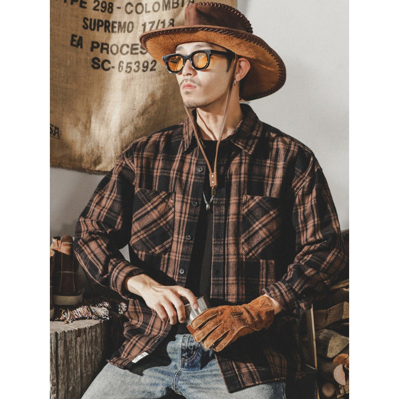 Camisa de Franela Retro Cuadros Traff