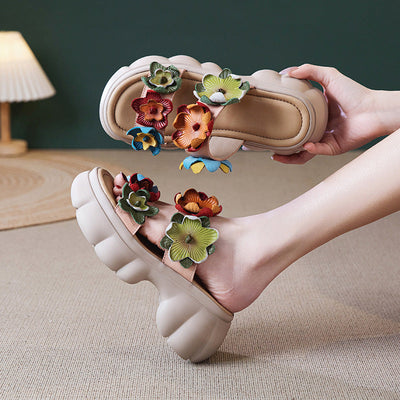 Traff Nappa Zapatillas de Tacón con Diseño de Flores