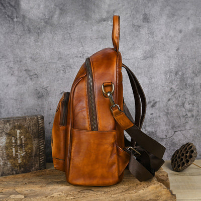 Mochila de Cuero Retro Twin Traff