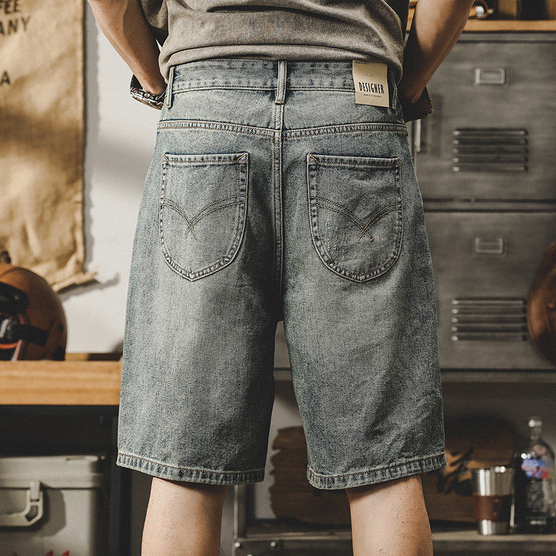 Traff Pantalones Cortos de Mezclilla Retro