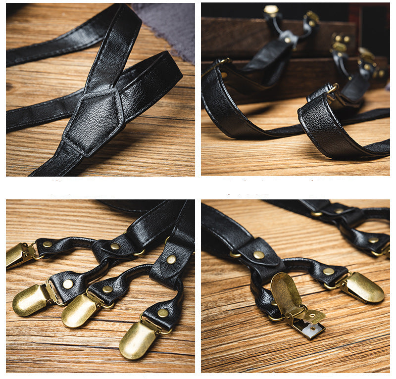 Traff Dark Classic 6 Clips PU Tirantes para Pantalones