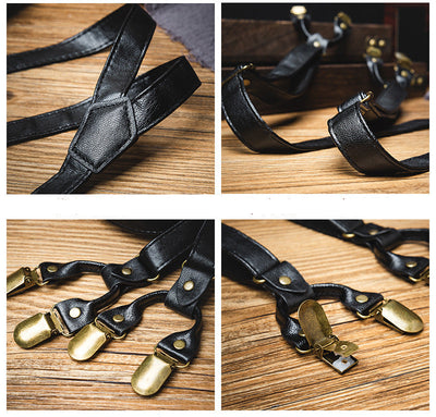 Traff Dark Classic 6 Clips PU Tirantes para Pantalones