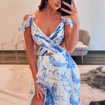 Vestido de Verano con Escote en la Espalda Traff Leolina