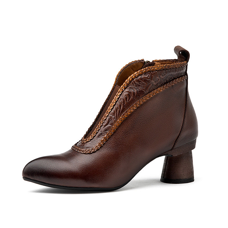 Traff Shangai Estilo Retro Zapatos de Cuero para Mujer