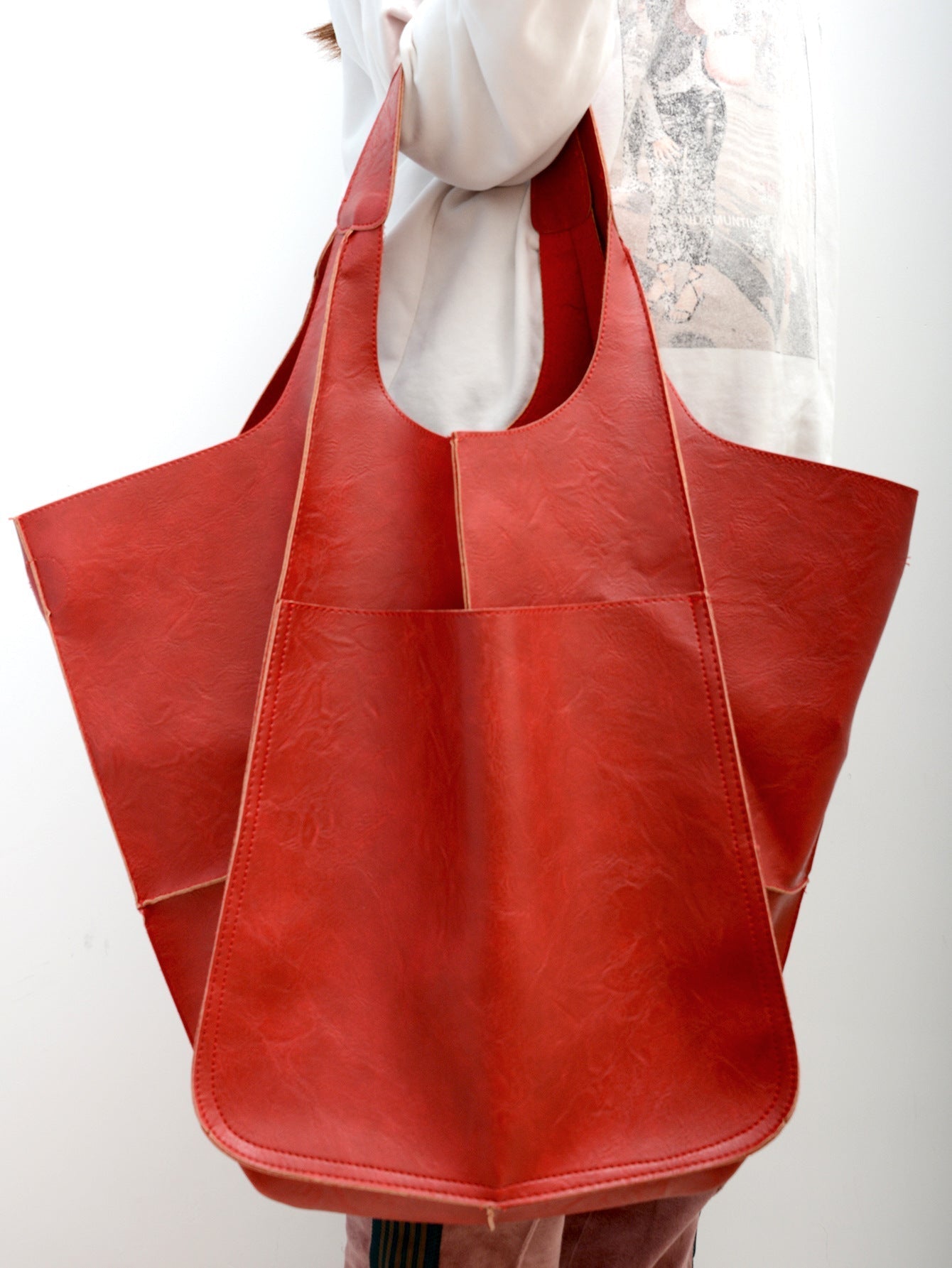 Bolso Tote Portátil de Cuero Suave y Grande