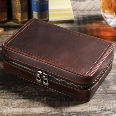 Traff "Cigar Vault Pro" Caja de Puros de Cuero Verdadero