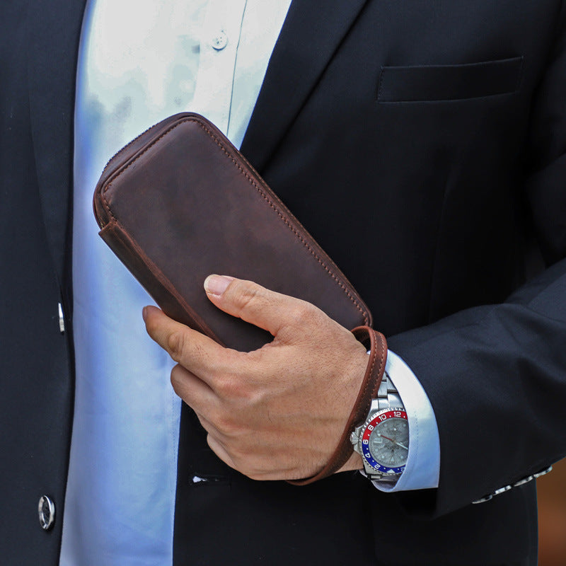 Traff Estuche Compacto de Cuero para Reloj