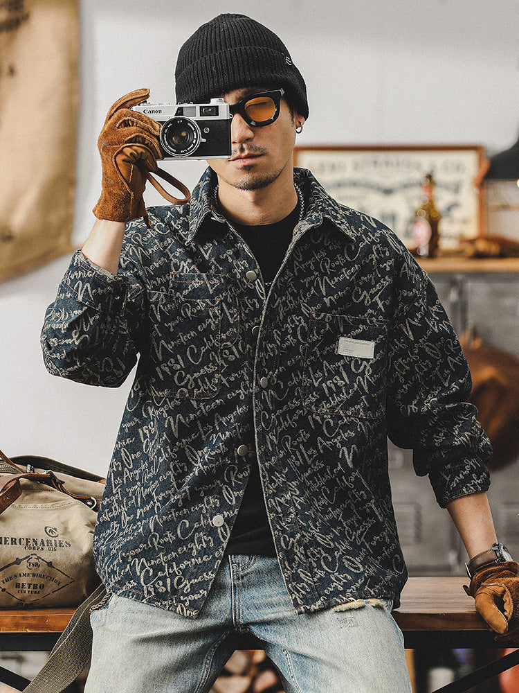 Camisa Traff Midnight Script