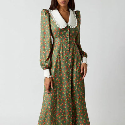 Traff Suelin Vestido Largo de Estilo Retro