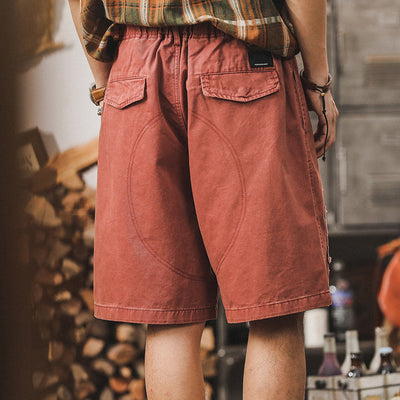 Traff Pantalones Cortos Retro Patchwork Ladrillo