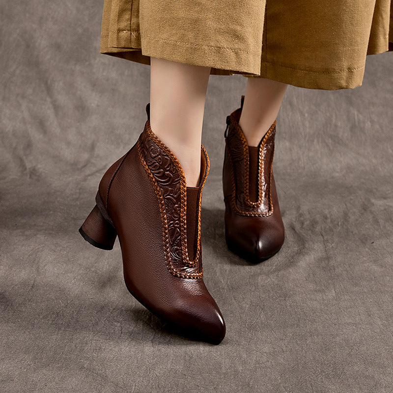 Traff Shangai Estilo Retro Zapatos de Cuero para Mujer