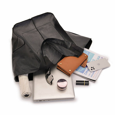 Bolso Tote Portátil de Cuero Suave y Grande