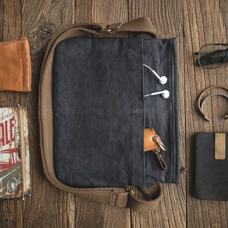 Maden Workwear Retro Single Shoulder Oblique Bag Cross Oil Wax Bag Commuter Mailman Wear Resistant Old Waterproof Canvas Bag Men
