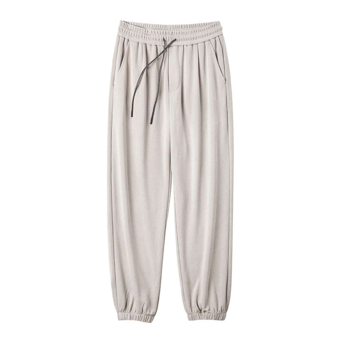 Maden Spring Solid Color Waffle Pants Men Sports Sweatpants Modal Straight Leg Pants Casual Trousers Plus Size Loose Pants 3XL