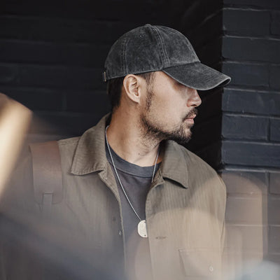 Maden Vintage frayed Baseball Cap Adjustable Gray Peaked Cap Twill Daily Versatile Hat for Men And Women's OOTD