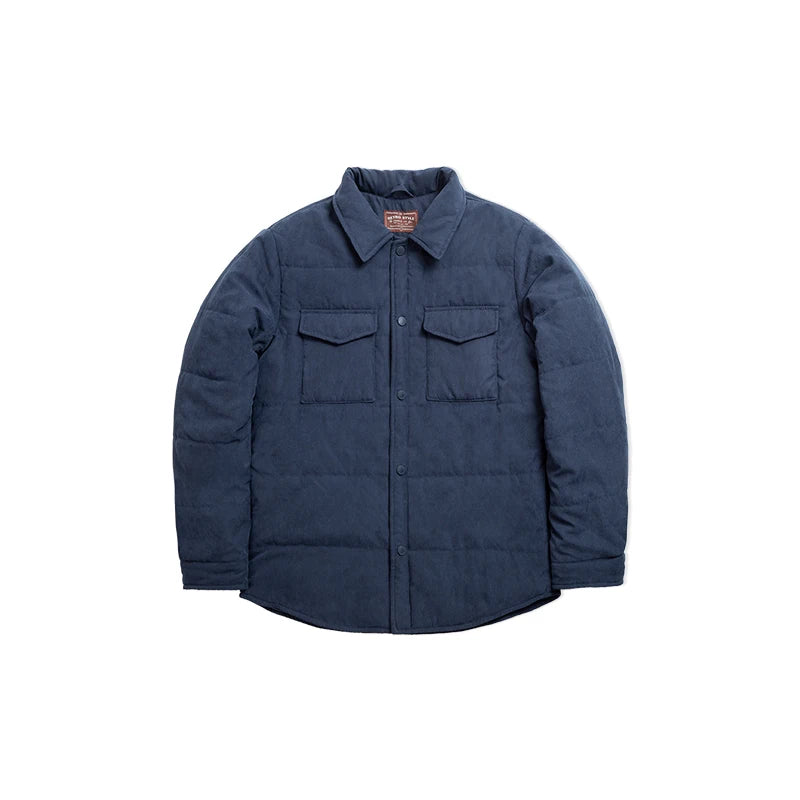 Maden Reversible Peach Pile Cotton Jacket for Men Anti-wrinkle and Warm Thickened Coat Fall and Winter Casual Multi-Pocket Parka