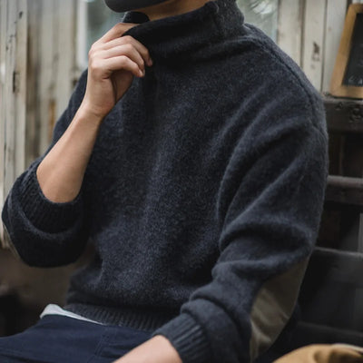 Maden Workwear American Retro Thickened Warm High Neck Sweater Autumn and Winter Lazy Knit Underlay Men's Tops