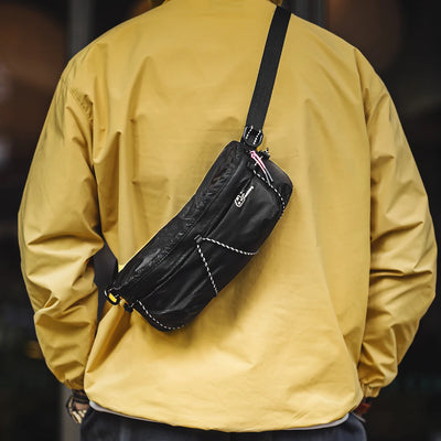 Maden Unisex Style Tactical Adjustable Black Crossbody Bag Outdoor Waist Pack Motorcycle Chest Bag for Cycling Travel Coin Purse