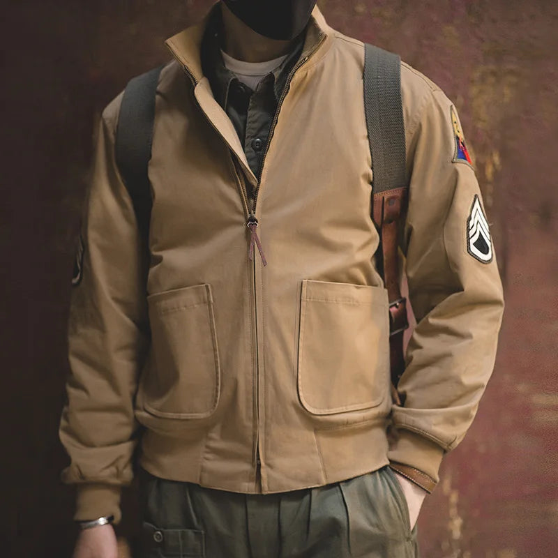 Maden Men’s M1942 Khaki Color Tank Jackets Lightweight Version and Thicker Version Autumn and Winter Fleece Lining Warm Coats