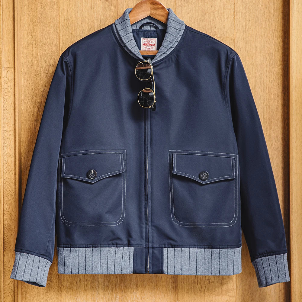 Maden Workwear American Retro A1 Pilot Jacket Bomber Short Contrasting Color Patchwork Baseball Jacket Men's Autumn