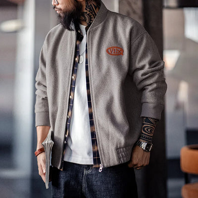 Traff Chaqueta de Béisbol Vintage de Lana