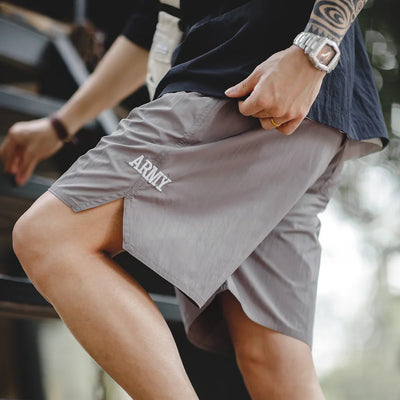 Maden Retro Training Sports Shorts with Thin Letter Embroidered Straight Shorts for Men's Summer Fashion Pants