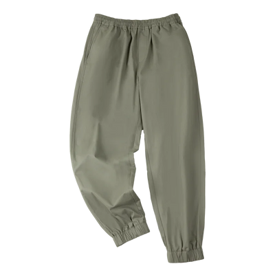 Maden Casual 100% Cotton Stretch Twill Tapered Pants Khaki Elastic Waist Joggers Cuffed Pants Classic Outdoor Workout Trousers