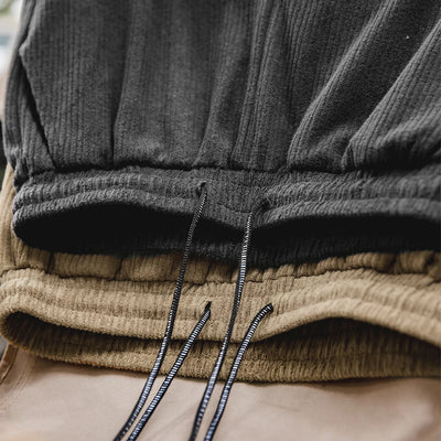 Maden Workwear Retro Knitted Elastic Waist Guard Pants Drawstring Sports Straight Tube Wide Leg Long Pants Men's Autumn