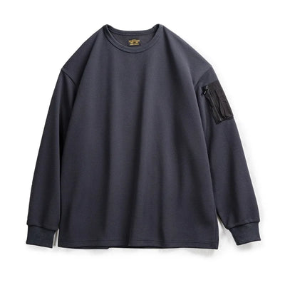 Maden Workwear Mountain Outdoor MA1 Waffle Sweatshirt Functional Wind Drape Versatile Round Neck Long-sleeved T-shirt Men