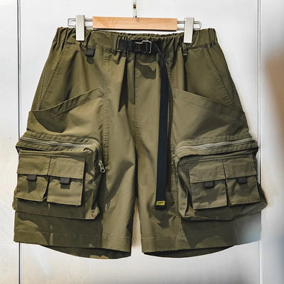 Maden Outdoor Tactical Shorts Men's Summer Lightweight Multi-Pocket Adjustable Waist Cargo Shorts Green Hiking Casual Bottoms
