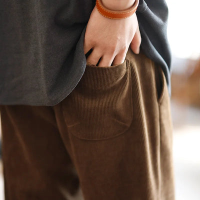 Maden Work Clothes With No Ironing And Sagging Sensation Pants With Straight Legs Imitation Corduroy Long Pants For Men