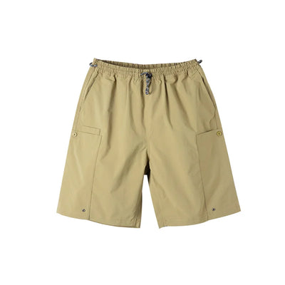 Maden Casual Washed Cargo Shorts Men's Summer Lightweight Straight Leg Drawstring Pockets Shorts Breathable Outdoor Bottoms